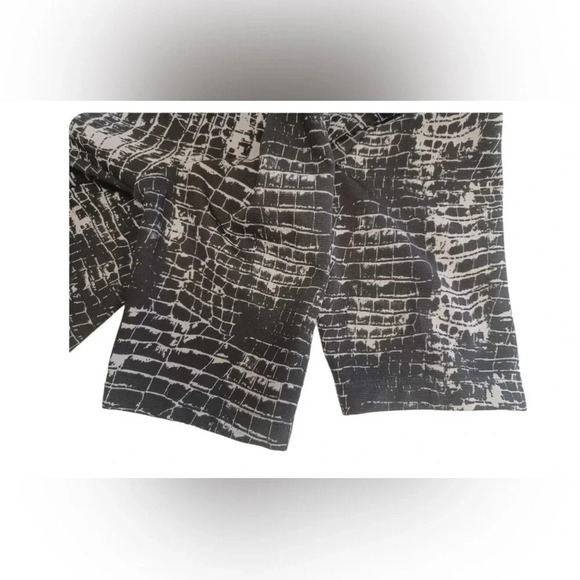 Connected Black Grey Geometric 3/4 Sleeve Midi Dress Size 10 - Picture 8 of 11